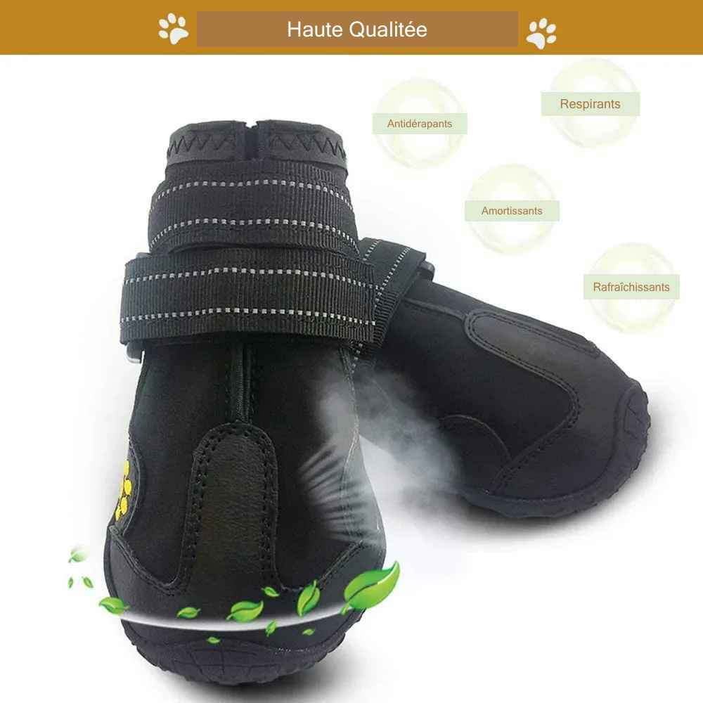 Chaussures respirantes pour chien, bottines de protection en maille aérée, équipement de randonnée pour animaux contre la transpiration des coussinets, boutique Pitou et moi.