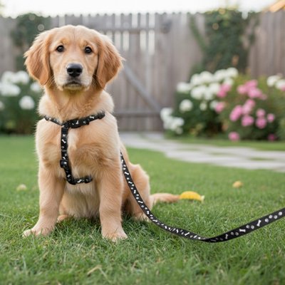harnais et laisse pour chien Stella noir