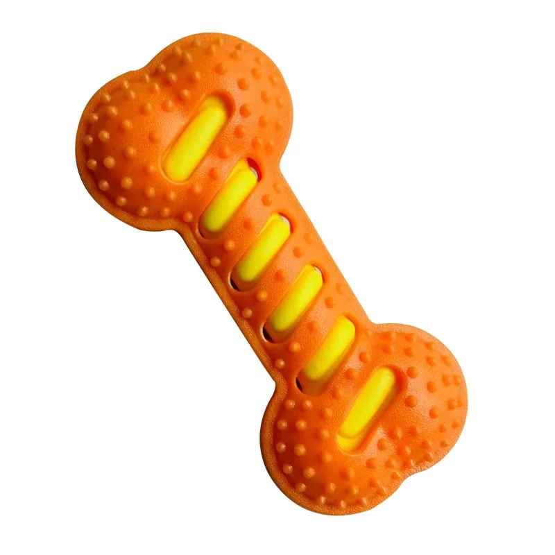 L'os Nomade Anti-Stress de couleur orange pour chien et chiot.