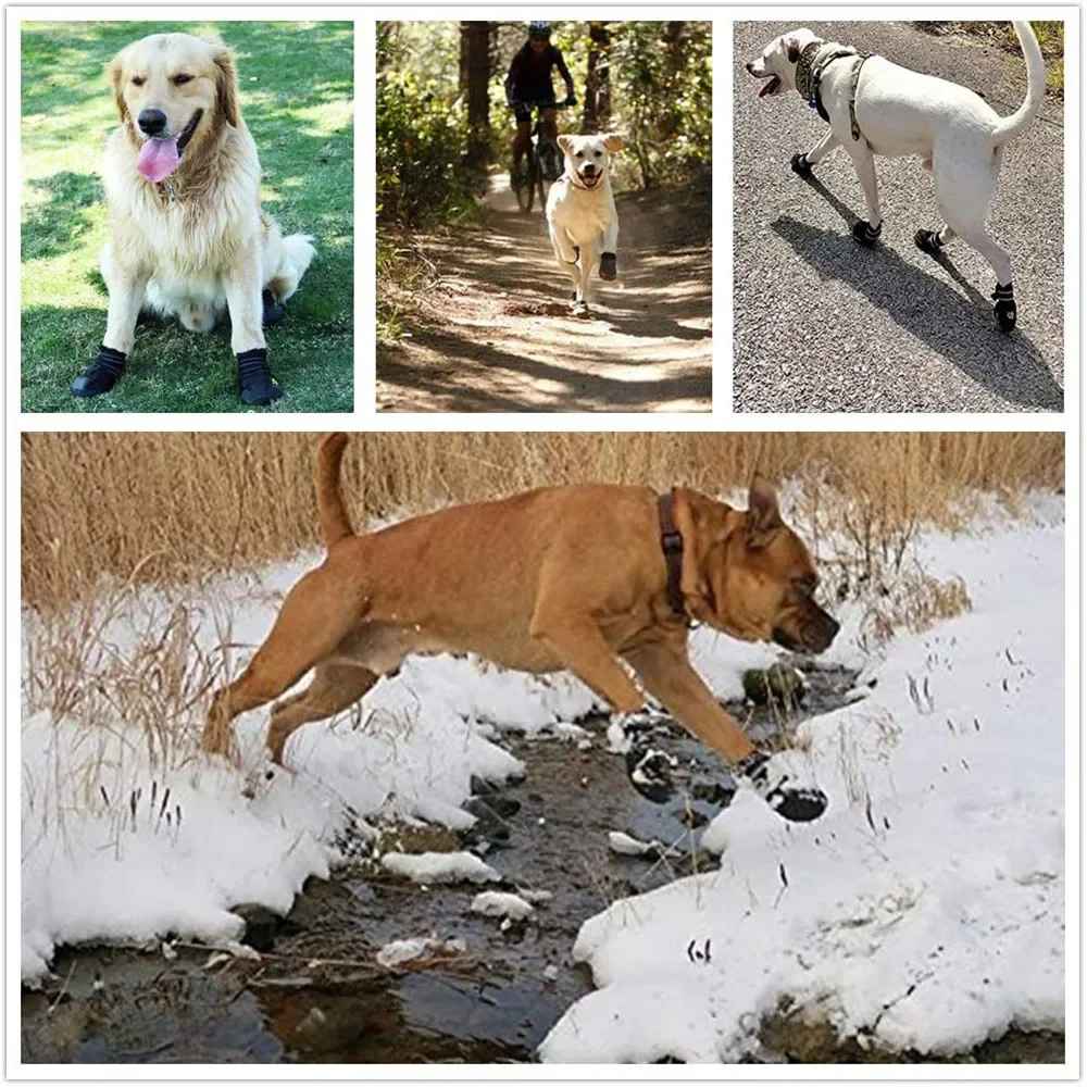 Bottes de neige pour chien, chaussures d'hiver imperméables et chaudes pour animaux, protection des coussinets contre les gerçures et la glace, boutique Pitou et moi.