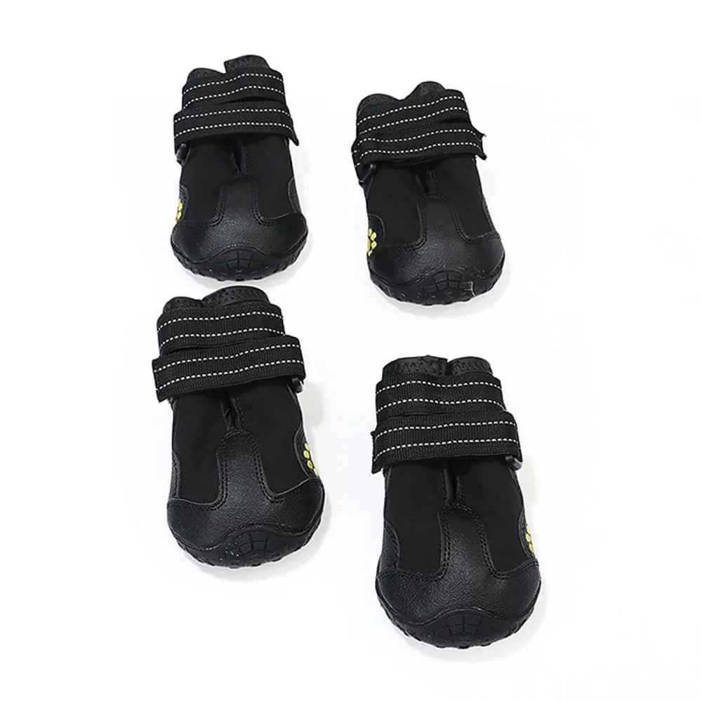 Lot de 4 bottines de protection pour pattes de chien, chaussures imperméables et résistantes pour la marche sur bitume chaud ou neige, équipement de sécurité canine, boutique Pitou et moi.